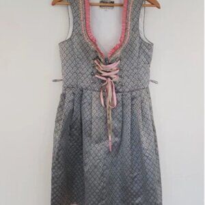 Vintage Gray and Pink Dirndl
